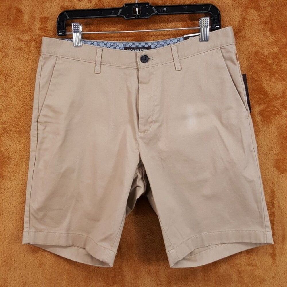 MICHAEL KORS Shorts Mens Size 31 Tan Chino Cotton Stretch "9